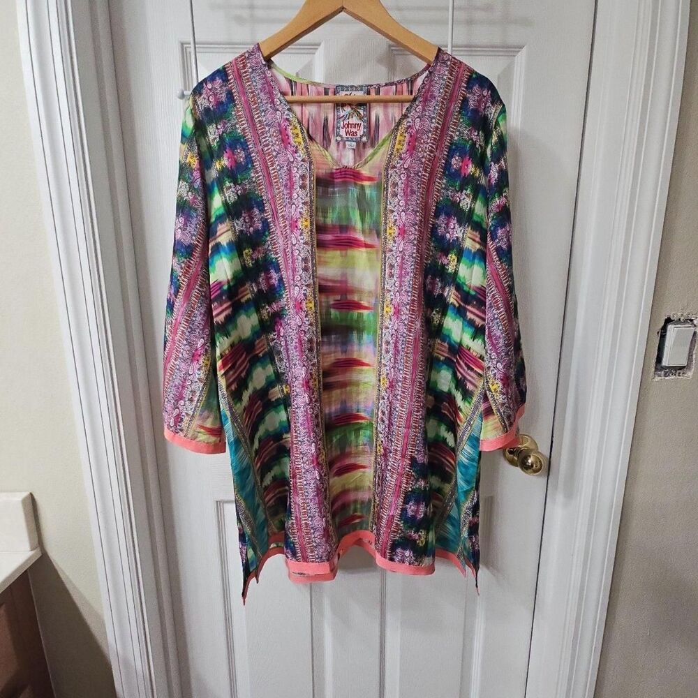 Johnny Was Multicolor Silk Georgette Size L